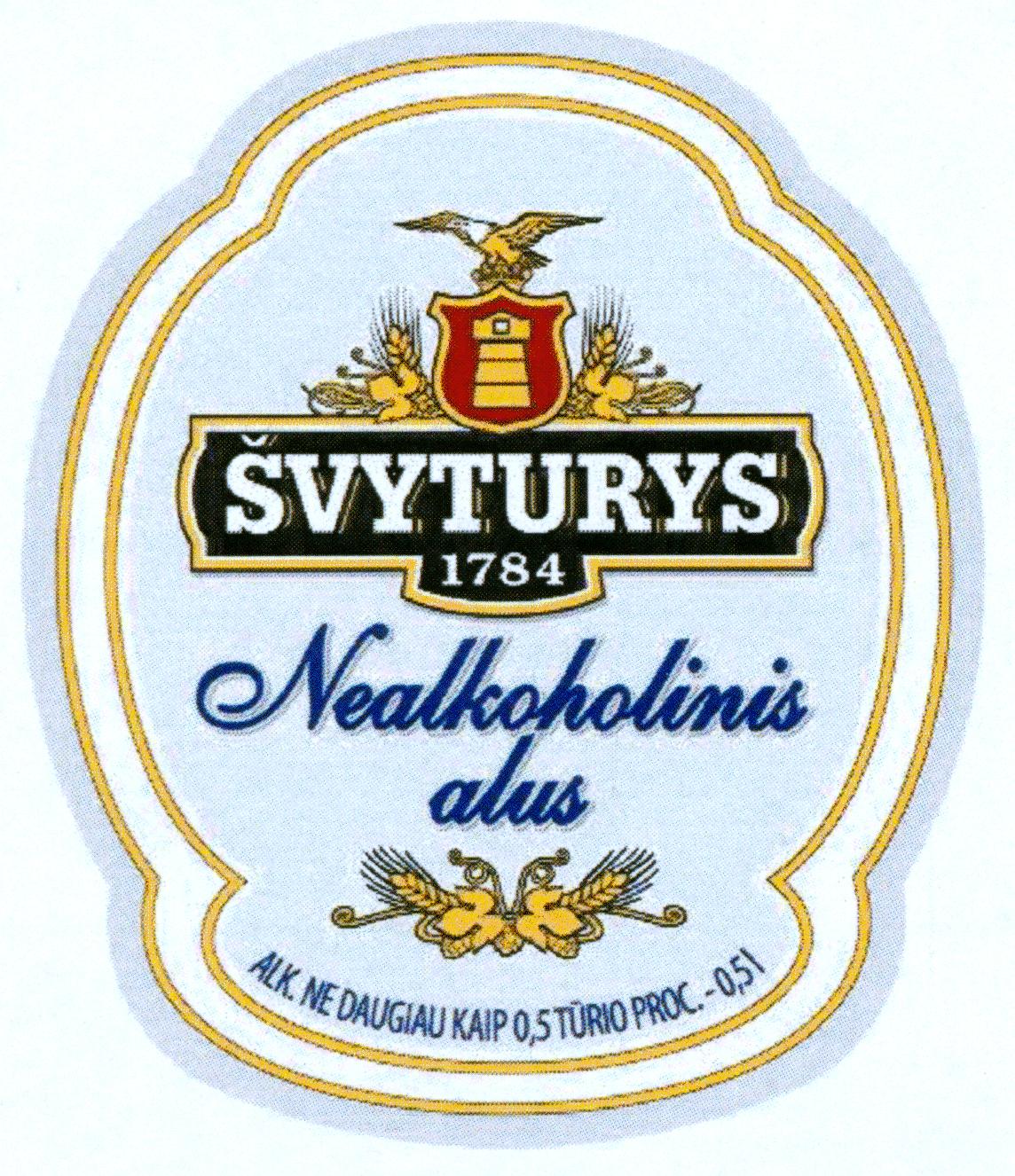 Prekės ženklas: ŠVYTURYS 1784 NEALKOHOLINIS ALUS